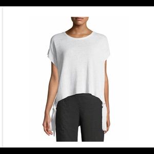 Eileen Fisher Organic Linen Knit Round Neck Poncho